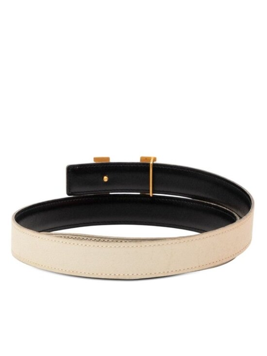 Hermes Constance Buckle Reversible Logo Belt 70 Black White Leather main image 4